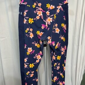 PINK Victoria's Secret Floral Blue and Pink Leggings